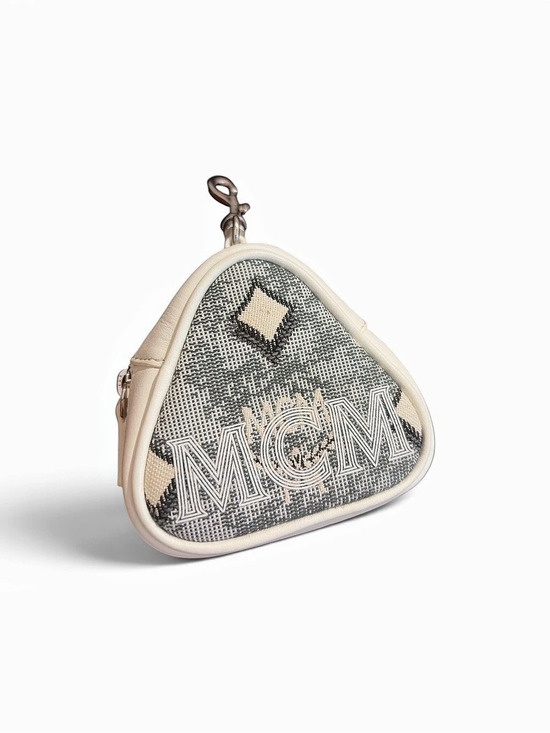 MCM Handbags - MCM Himmel Triangle Pouch in Lauretos Monogram White & Black